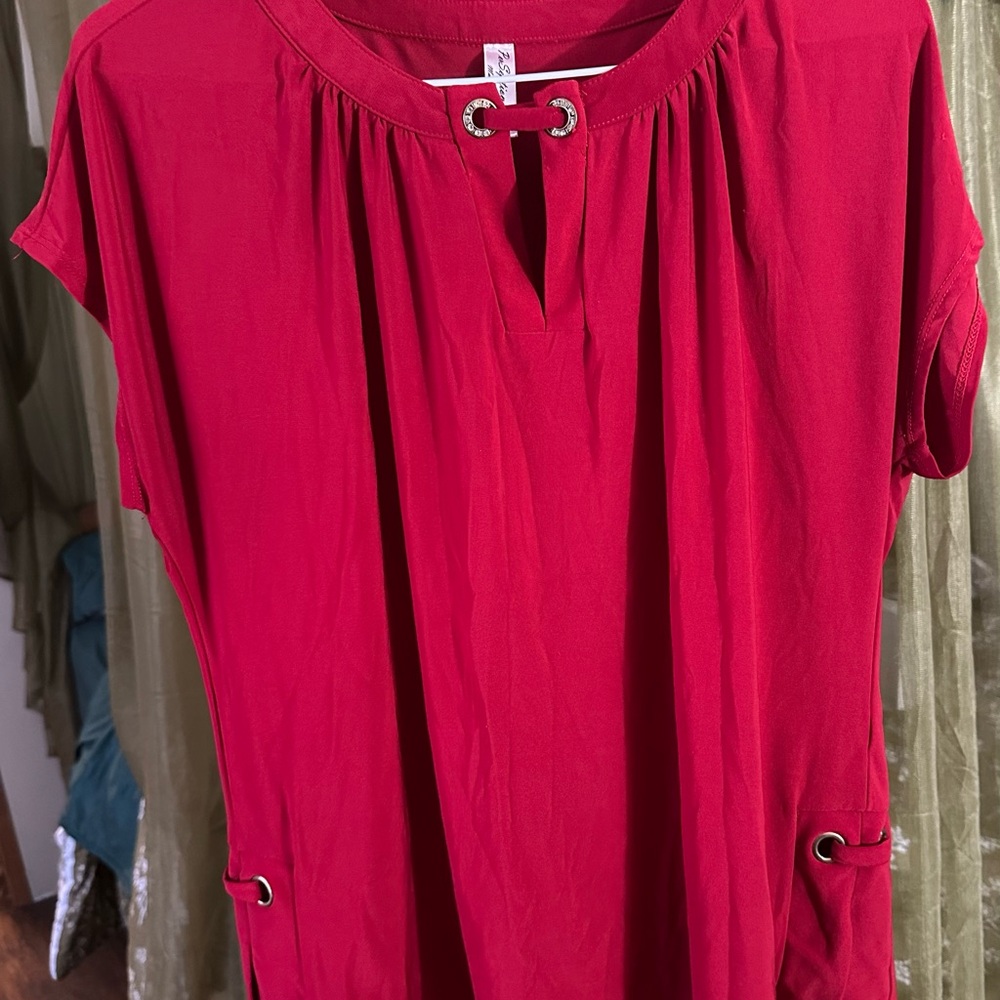 PerSeption Concept Scarlet Blouse with Metal Eyelets